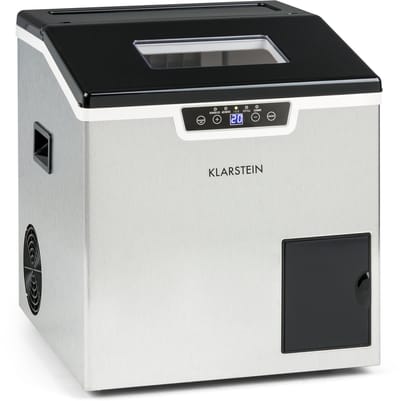 Klarstein IJsblokjesmachine Icefestival Cube 400 W,9 Liter - 20 Kg/24H - Zilver - 40 cm - voor Bar voor Thuis - Zelfreinigend LED Crushed Ice IJsschep RVS - RVS - Ice Maker - Ice Cube Maker - IJsmaker - IJsblokjesmaker - Eismaschine