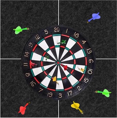 Dartbord Wandbescherming - Zelfklevende Tegels - Muur Beschermen - Schokabsorberend Materiaal - 30x30x1.2 cm - Zwart