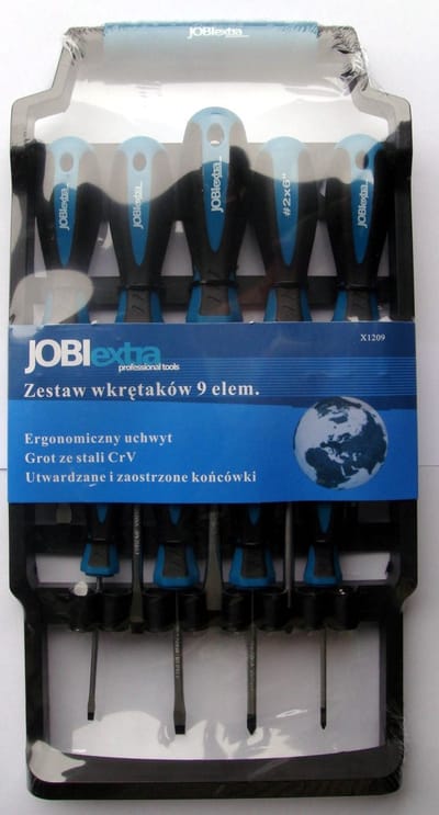 JOBIextra X1209 Serie - Schroevendraaier Set - 9 Stuks - CrV Staal - Ergonomische Handgreep