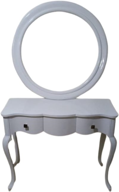 Ronde spiegel console wit