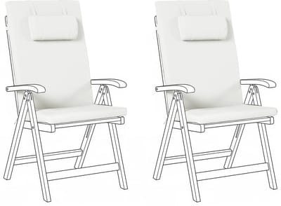 JAVA/AMAN PREMIUM - Tuinkussen set van 2 - Gebroken wit - Polyester