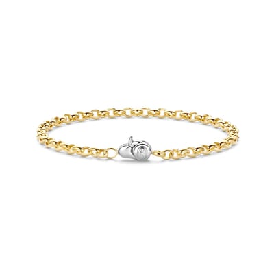 TI SENTO Dames Armband - 925 zilver - Zilver geel verguld - Maat M - 23068SY