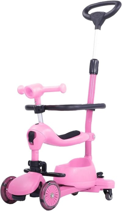 Peuter Driewieler - Kinderfiets Scooter - Buiten Spelen - 3-in-1 Groei Ontwerp - 58 x 34 x 19.5 cm - Roze