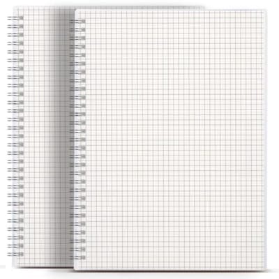 Grafiekpapier Notitieboek A4 2 Pack - 80 Vellen met Grote Vierkanten - Hardcover