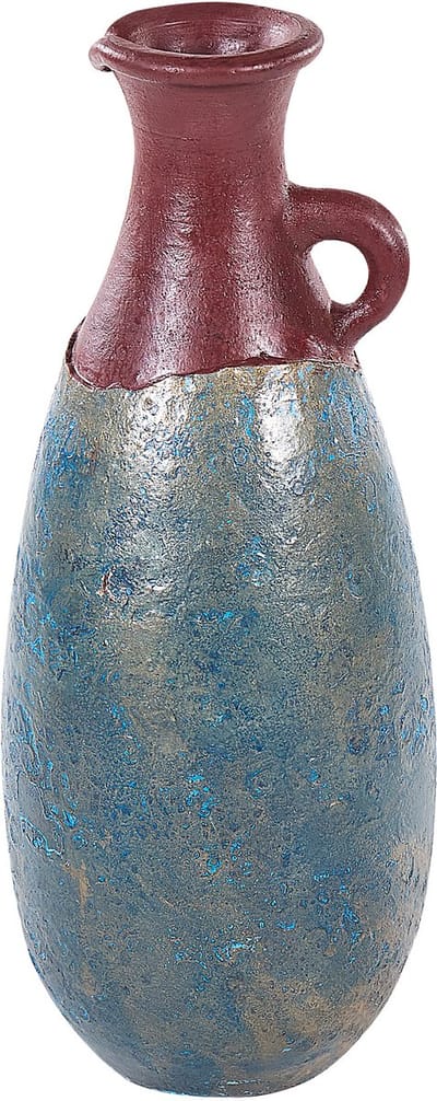 VELIA - Decoratieve vaas - Blauw - Terracotta