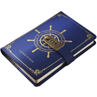 A5 Retro Wachtwoord Slot Notitieboek Met Slot Reis Reis Dagboek Notitieboek Kladblok Secretly Dagboek Hand Grootboek Kantoorartikelen blue