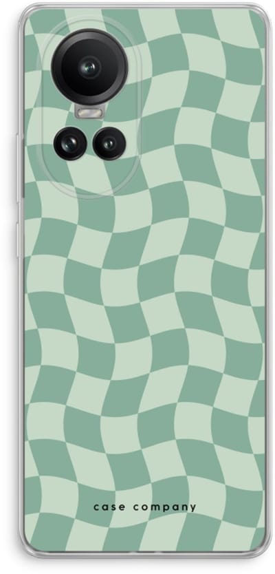 Case Company® - Hoesje geschikt voor Oppo Reno 10 Pro hoesje - Grid Groen - Soft Cover Telefoonhoesje - Bescherming aan alle Kanten en Schermrand