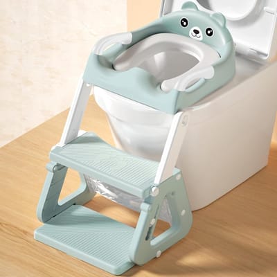 Allecto Plus - Kinder Toiletbril met Trapje en Verstelbare Toilettrainer 2+ Jaar - Toiletbril voor Peuters met Handige Trap - Eenvoudig in Gebruik
