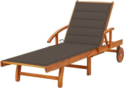 Ligbed met kussen - Loungestoel buiten - Genieten van de zon - Verstelbare rug en voeteneinde - 200 cm lengte