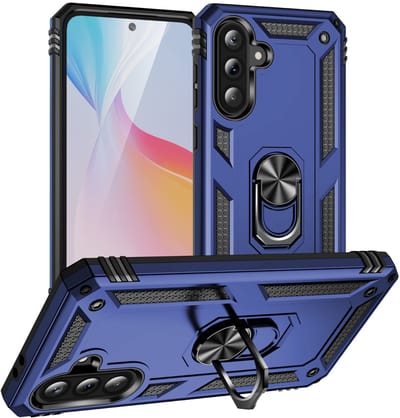 Coverup Hoesje - Geschikt voor Samsung Galaxy A37 Hoesje - Coverup Armor Ring Kickstand Back Cover - Blauw
