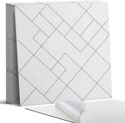 Coloray Wandpanelen Zelfklevend - Abstract lijnpatroon Zelfklevende Wandpanelen - 50 cm x 50 cm - Grijs Wandpaneel PVC - 4 stuks - Abstractie Wandpanelen Zelfklevend - Keuken Wandpanelen - Wandpanelen Badkamer