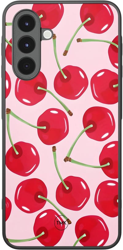 Hoesje geschikt voor Samsung Galaxy A16 - Sweet cherry - Roze - TPU case - Print - Hardcase zwart telefoonhoesje