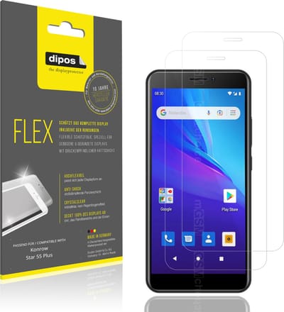 dipos – 2x Beschermfolie geschikt voor Konrow Star 55 Plus | 3D Full Cover Screenprotector | 100% Passend
