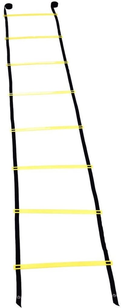 Dailygoods- Snelheidsladder 4m - Voetbal/Fitness Ladder - 8-traps Ontwerp - Versterkt Spieren - Nylon/PP Materiaal - Geel - Trainingsladder