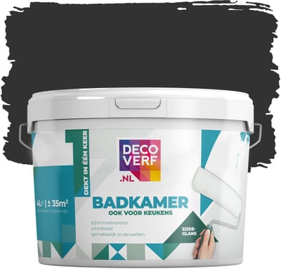 Decoverf badkamerverf nachtzwart, 4L