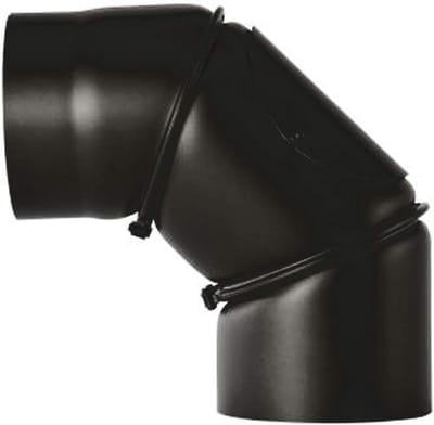 Verstelbare Kachelpijp Bocht 150mm 2mm Zwart 0-90 Graden met Inspectieluik