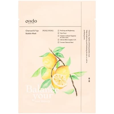 ONDO BEAUTY - Masque à bulles au charbon et Yuja Pong-Pong 25 g noir