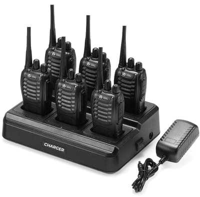 Current Components 88E - Portofoon - Walkie Talkie - 6 Stuks - 5km Bereik - PMR 446 Mhz - LED Zaklamp - Inclusief Oplaadstation