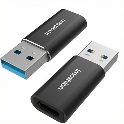 imoshion 2x USB-A 3.1 (male) naar USB-C (female) Adapter - OTG - Zwart