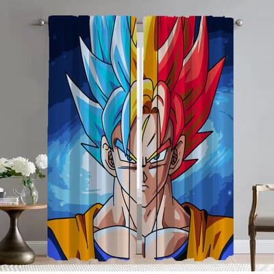 Verduisterende Gordijnen voor Camera Dragon Ball Gordijnen Kinderkamer Halloween Decoratie Tule voor Slaapkamer Afscheiding Jaloezieën Gordijn W50xH70cmx2pcs-CL blue