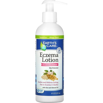 Earth's Care, Lotion pour l'eczéma, 2 % d'avoine colloïdale, 8 fl oz (237ml) white