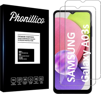 Screenprotector voor Samsung Galaxy A03S - 2 stuks Beschermglas van glas Transparante glazen schermbeschermfolie