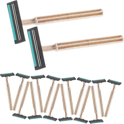 Eenmalige Scheermesjes - Scheeraccessoires Set - Reis Vriendelijk - Budgetvriendelijk Pakket - 10 x 4 x 13 cm - Beige