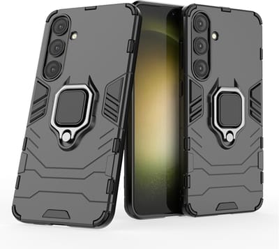 MobyDefend Hoesje - Geschikt voor Samsung Galaxy S24 Plus (S24+) - Dubbelgelaagde Pantsercase Met Standaard - Zwart