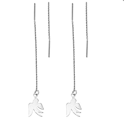 Doortrek oorbellen zilver vredes duif- Charme Bijoux