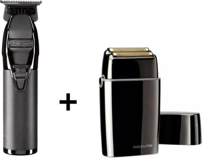 BaByliss Pro Skeleton trimmer Gunsteel + Babyliss Pro FoilFX02 Shaver Black