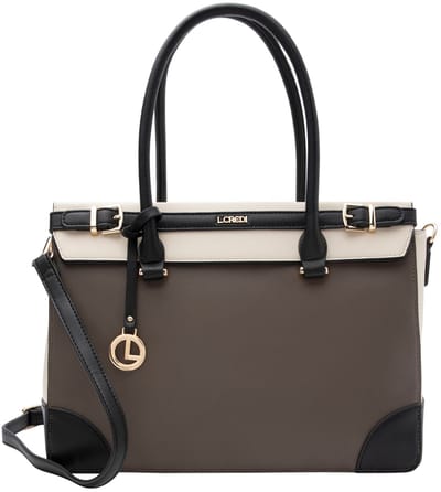 L.CREDI shopper schoudertas Plamena Shopper Dark Taupe Multi veelkleurig
