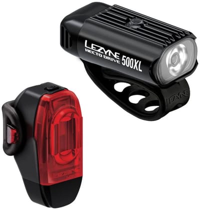 Lezyne Hecto Drive 500Xl / KTV Drive+ koplamp- en achterlichtenset, zwart
