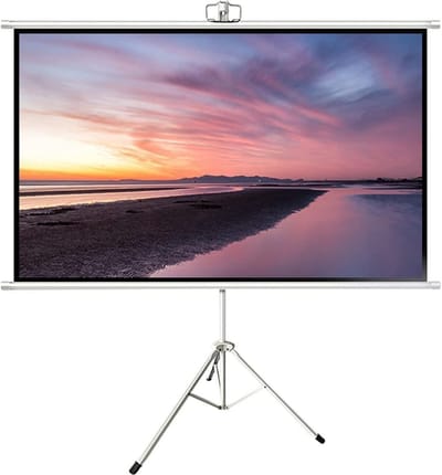 Projectiescherm met statief - Vloerscherm opklapbaar - Mobiele presentatie thuis - 178 graden kijkhoek - 60-100 inch - Wit