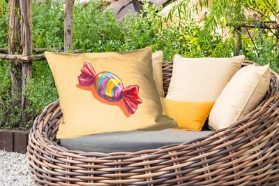 Buitenkussens - Geel - Snoep - Kleur - 60x40 cm - Weerbestendig
