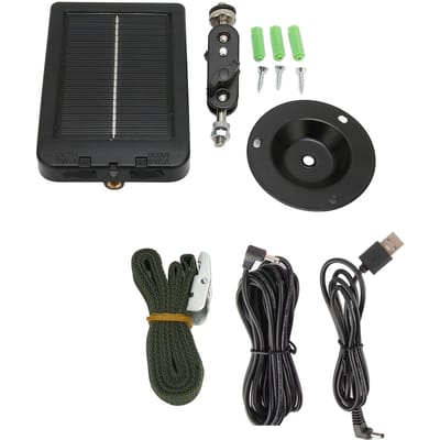 Jachtcamera Zonnepaneel IP66 Waterdicht Draagbaar Klein Zonnebatterijpaneel voor Buiten Wildlife EU Plug black