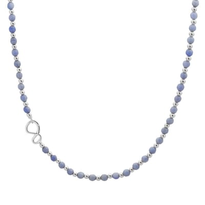 Sparkling Jewels Link Ketting - Zilver - Blue Aventurine | 42 cm NLK03S-G37-042