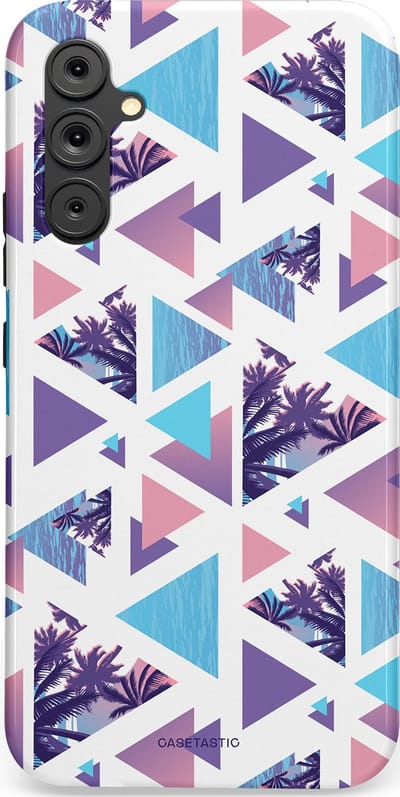 Casetastic Hoesje Geschikt voor Samsung A34 (5G) - Stijlvolle Beschermende Duo-layer Case - Zomervibe geometrie