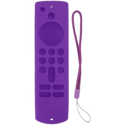 Siliconen afstandsbedieningshoes voor Fire TV Stick Anti-slip siliconen beschermhoes met koord 3e paars