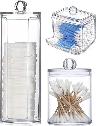 Cosmetische Organizer voor Wattenstaafjes en Wattenpads - Opbergdoos voor Badkameraccessoires, Duidelijke Opbergruimte, Multifunctionele Houder