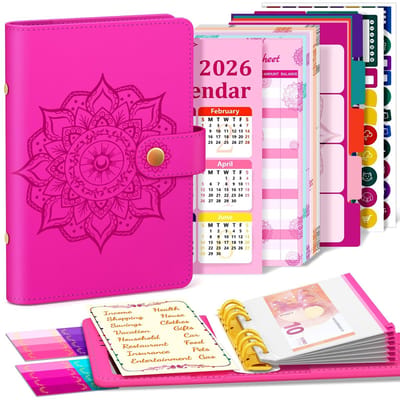 Dailygoods- Budgetplanner A6 - Budgetbinder met 2026 planner - Huishoudboekje - Geldmapjes - Financiële planner - Modieus design