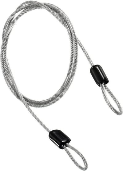 Stalen veiligheidskabel 2,5 mm 1 meter - Dubbele lus flexibel beveiligingskabelslot - Buiten reizen bagage fiets