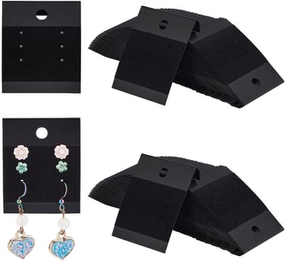 Dailygoods- Sieradenstandaard - 100 Stuks - Velvet - Presentatiekaarten - Geschikt voor Oorbellen - 6 Voorgeboorde Gaten - Opvouwbaar - Oorbellenkaart