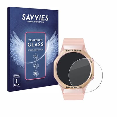 Savvies - Glas Screenprotector voor Mutoy Smartwatch 1.32" (rond) - Gehard Beschermglas 9H