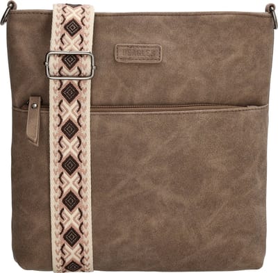 Beagles Malaga Crossbody Schoudertas met Trendy Schouderband - Donkertaupe