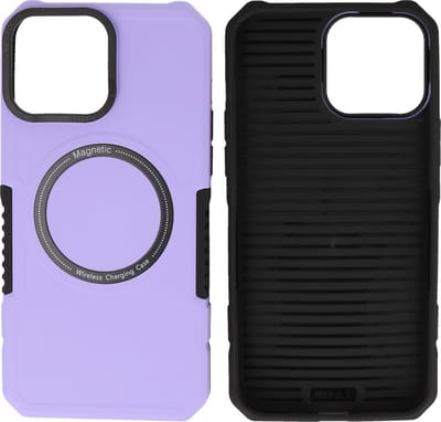iPhone 13 Pro Max MagSafe Hoesje - Shockproof Back Cover - Paars