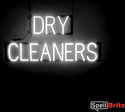 DRY CLEANERS - Lichtreclame Neon LED bord verlicht | SpellBrite | 78 x 38 cm | 6 Dimstanden - 8 Lichtanimaties | Reclamebord neon verlichting