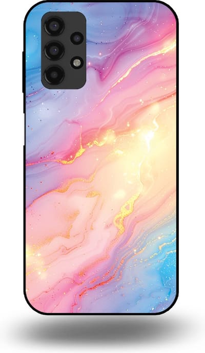 Smartphonica Telefoonhoesje Geschikt voor Samsung Galaxy A13 4G met Regenboog Glitter Marmer Opdruk - TPU Backcover Case Rainbow Glitter Marble Design geschikt voor Samsung Galaxy A13 4G