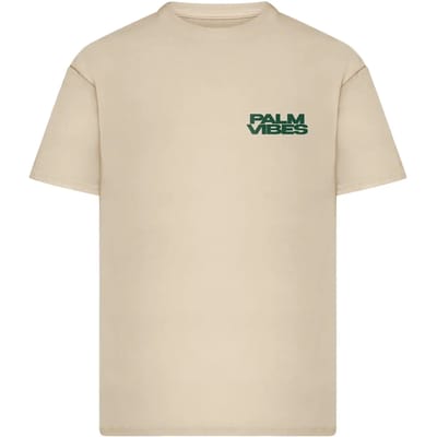 Mister Tee - Palm Vibes Oversize Heren Tshirt - XXL - Creme