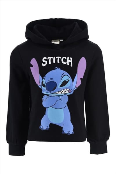 Lilo en Stitch Sweater - Hoodie Disney - Zwart - Gerecycled katoen/polyester - Maat 110/116