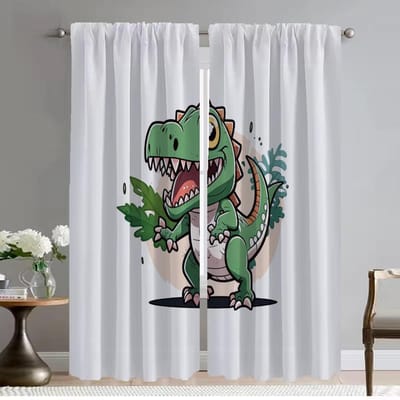 Kleine Dinosaurus Verduisteringsgordijn voor Kamer 2 Panelen Anti-muggengordijnen voor Cameraverdeling Halloween Decoratie Shades Wonen W50xH70cmx2pcs-CL gray